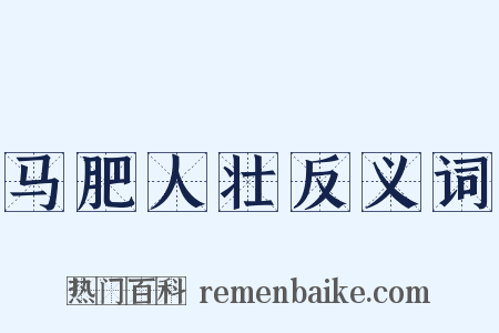 马肥人壮反义词是什么意思的图片